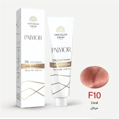 رنگ موی پالمور شماره F10 حجم 120 میلی رنگ مرجانی