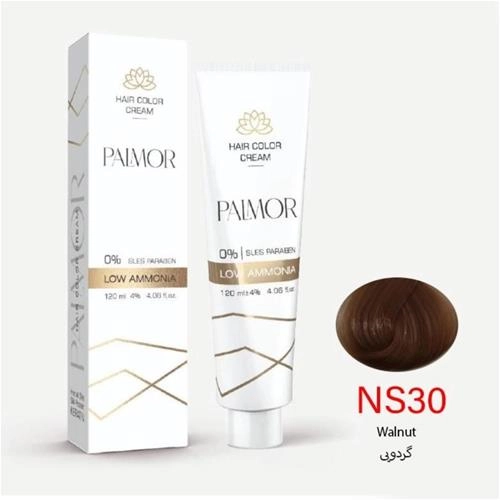رنگ موی پالمور شماره NS30 حجم 120 میلی رنگ گردویی