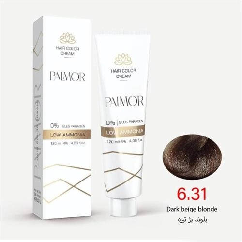 رنگ موی پالمور شماره 6.31 حجم 120 میلی لیتر رنگ بلوند بژ تیره