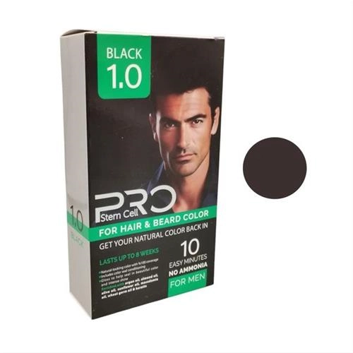 کیت رنگ مو پرو استم سل شماره 1.0 حجم 100 میلی لیتر رنگ مشکی