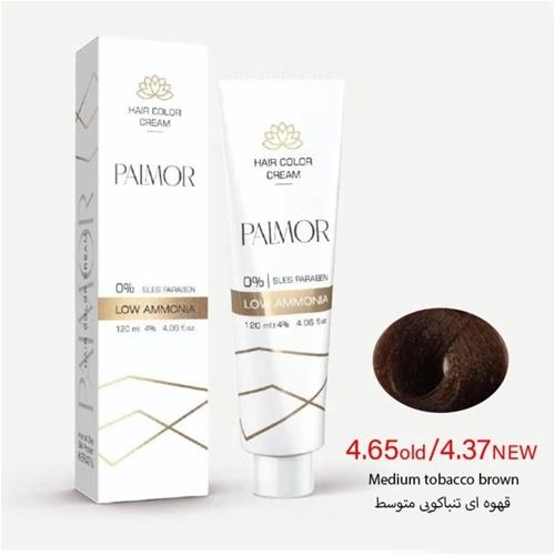رنگ موی پالمور شماره 4.65 حجم 120 میلی لیتر رنگ قهوه ای تنباکویی متوسط