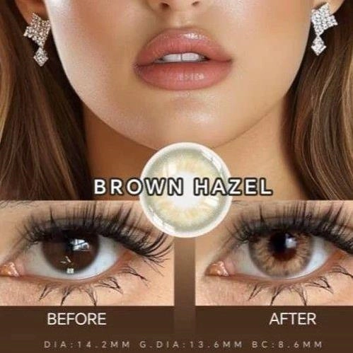 لنز چشم رنگی ایلاردو مدل BROWN HAZEL (لنز چشم طوسی ایلاردو)