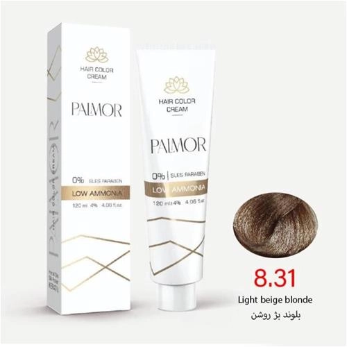 رنگ موی پالمور شماره 8.31 حجم 120 میلی لیتر رنگ بلوند بژ روشن