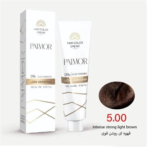 رنگ موی پالمور شماره 5.00 حجم 120 میلی لیتر رنگ قهوه ای روشن قوی
