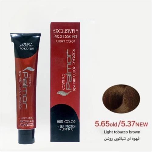 رنگ موی پالمور شماره 5.65 حجم 120 میلی لیتر رنگ قهوه ای تنباکویی تیره