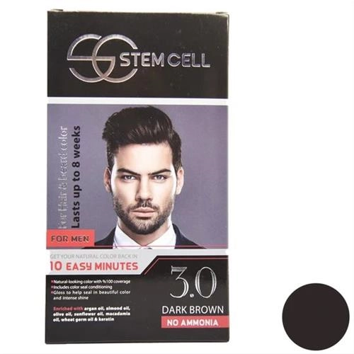 کیت رنگ مو استم سل مدل SC-3.0 حجم 50 میلی لیتر رنگ قهوه ای تیره