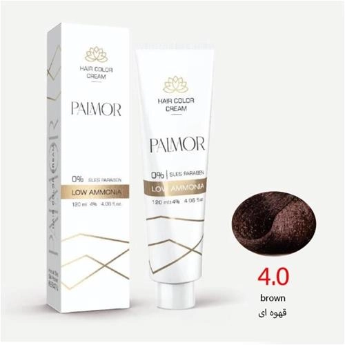 رنگ موی پالمور شماره 4.0 حجم 120 میلی لیتر رنگ قهو ه ای