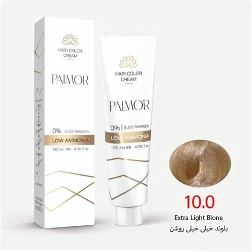 رنگ موی پالمور شماره 10.0 حجم 120 میلی لیتر رنگ بلوند خیلی خیلی روشن