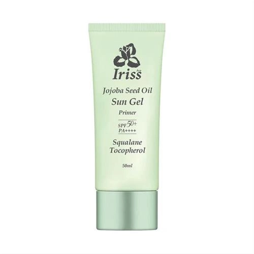 ژل ضد آفتاب بی رنگ صورت آیریس آس SPF 50 مدل JOJOBA SEED OIL ‌محافظ UVA ،UVB