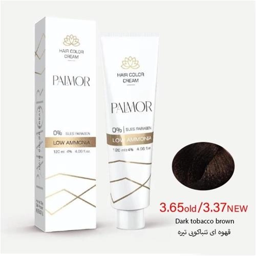 رنگ موی پالمور شماره 3.65 حجم 120 میلی لیتر رنگ قهوه ای تنباکویی تیره