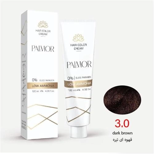 رنگ موی پالمور شماره 3.0 حجم 120 میلی لیتر رنگ قهو ه ای تیره