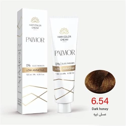 رنگ موی پالمور شماره 6.54 حجم 120 میلی لیتر رنگ عسلی تیره