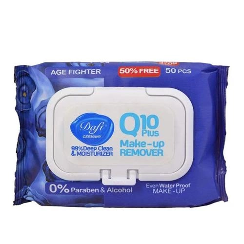 دستمال مرطوب پاک کننده آرایش Q10 عصاره بلوبری دافی