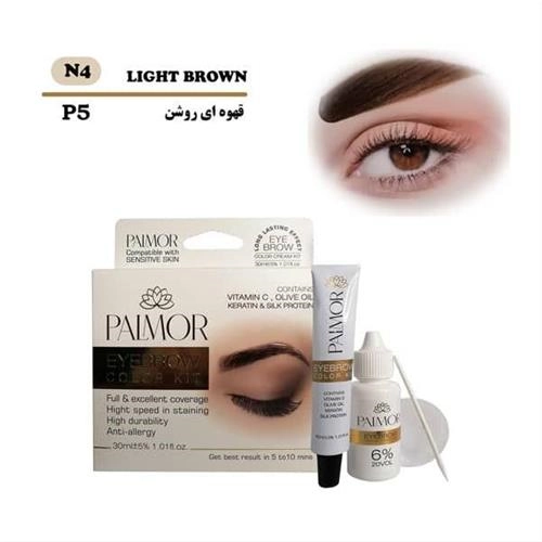 کیت رنگ ابروی پالمور 30 میل رنگ قهوه ای روشن شماره p5